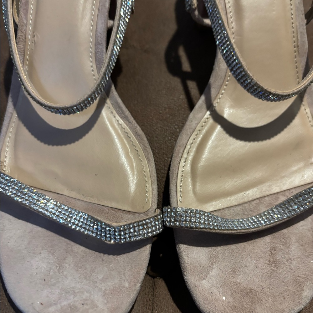 Steve Madden Beige Rhinestone Heels - Picture 2 of 4
